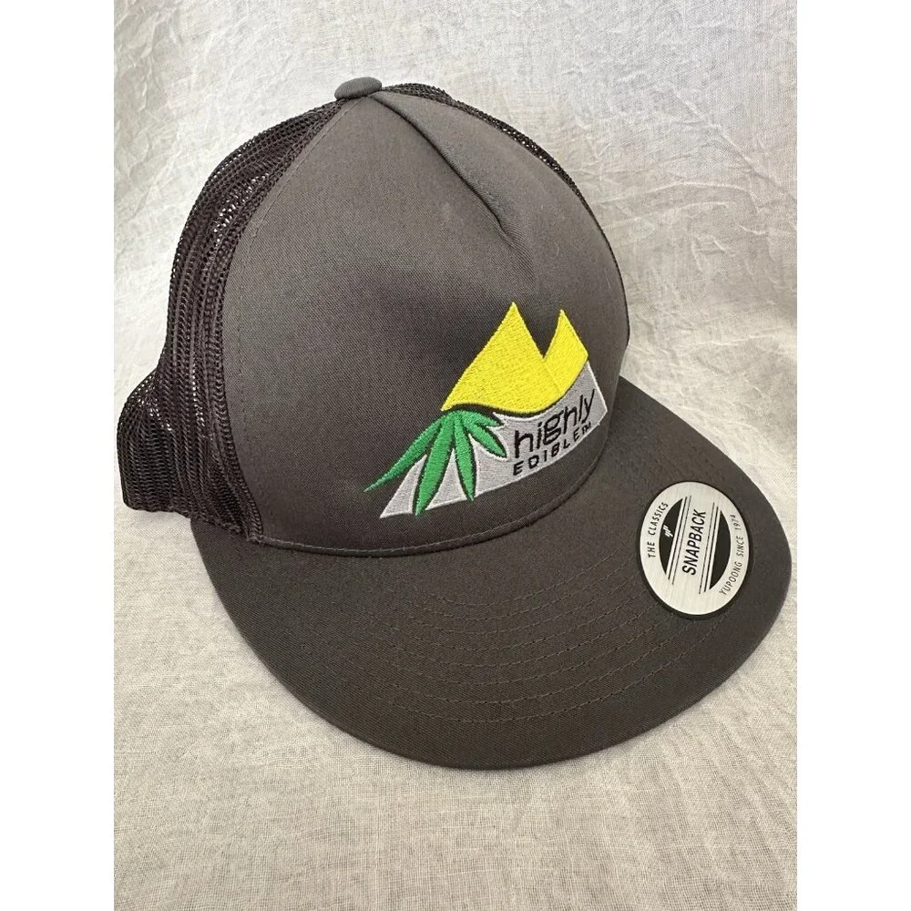 🌵4/$25 Highly‎ Edible Trucker Hat Cap Gray Snap-Back Mesh Adjustable Yupoong